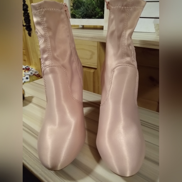 Pink Satin Cupid Boots - Picture 6 of 16